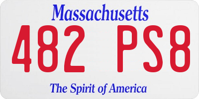 MA license plate 482PS8