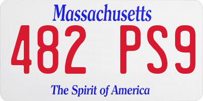 MA license plate 482PS9