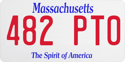 MA license plate 482PT0