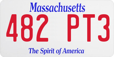 MA license plate 482PT3