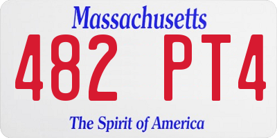 MA license plate 482PT4