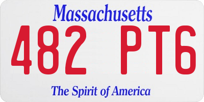 MA license plate 482PT6