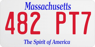 MA license plate 482PT7