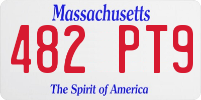 MA license plate 482PT9