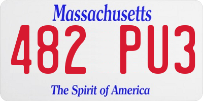 MA license plate 482PU3