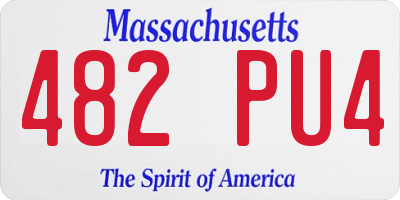 MA license plate 482PU4