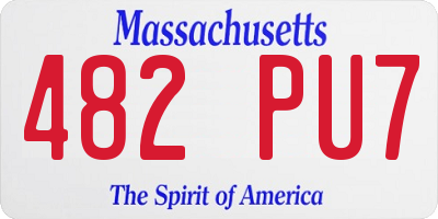 MA license plate 482PU7