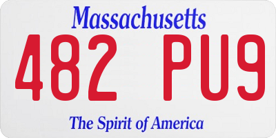 MA license plate 482PU9