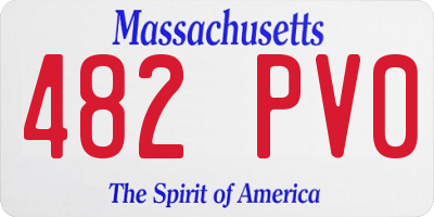MA license plate 482PV0