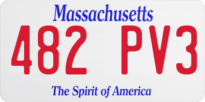 MA license plate 482PV3