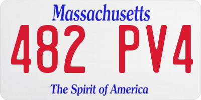 MA license plate 482PV4