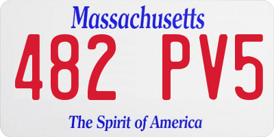 MA license plate 482PV5