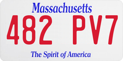 MA license plate 482PV7