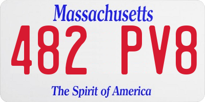 MA license plate 482PV8