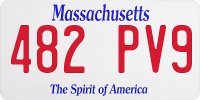 MA license plate 482PV9