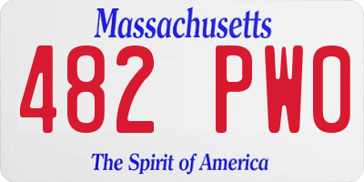 MA license plate 482PW0
