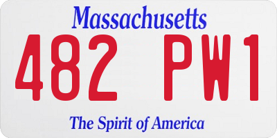 MA license plate 482PW1
