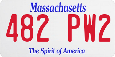 MA license plate 482PW2