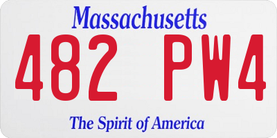 MA license plate 482PW4