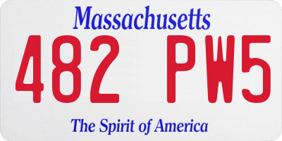 MA license plate 482PW5
