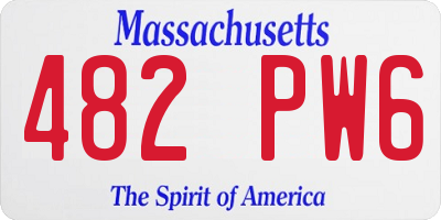 MA license plate 482PW6