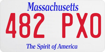 MA license plate 482PX0