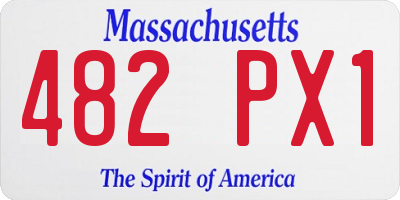 MA license plate 482PX1