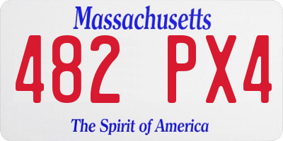 MA license plate 482PX4