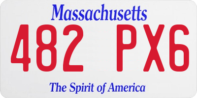 MA license plate 482PX6