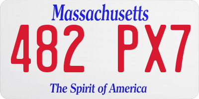 MA license plate 482PX7