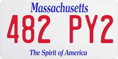 MA license plate 482PY2