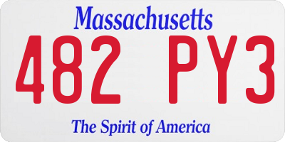 MA license plate 482PY3