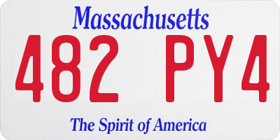 MA license plate 482PY4