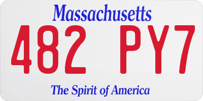 MA license plate 482PY7