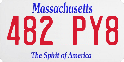 MA license plate 482PY8
