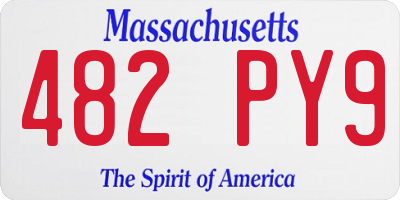 MA license plate 482PY9