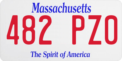 MA license plate 482PZ0