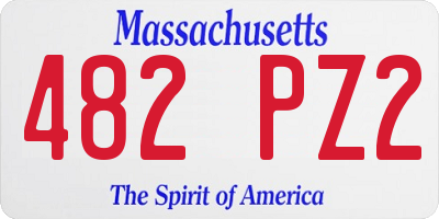 MA license plate 482PZ2