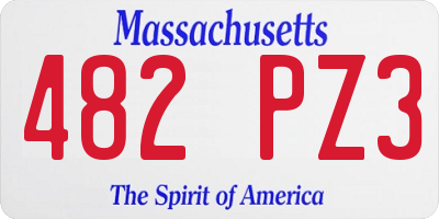 MA license plate 482PZ3
