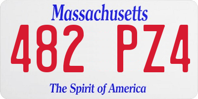 MA license plate 482PZ4
