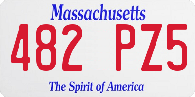 MA license plate 482PZ5
