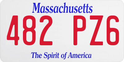 MA license plate 482PZ6