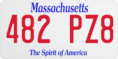 MA license plate 482PZ8