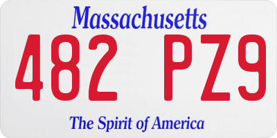 MA license plate 482PZ9