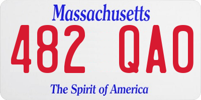 MA license plate 482QA0