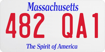 MA license plate 482QA1