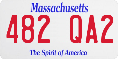 MA license plate 482QA2