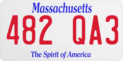 MA license plate 482QA3