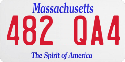 MA license plate 482QA4