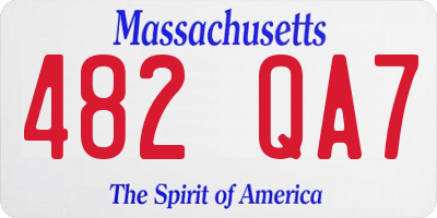 MA license plate 482QA7